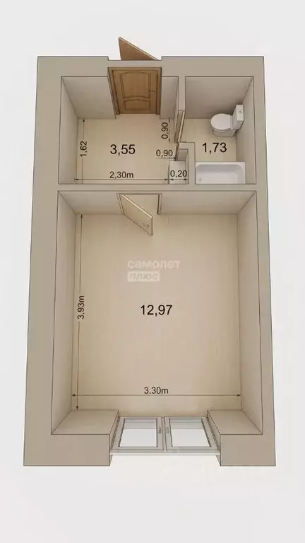 Студия Ульяновская область, Ульяновск ул. Розы Люксембург, 5 (18.3 м) - Фото 2