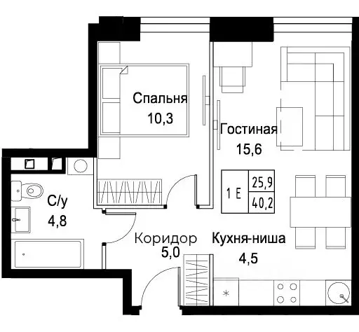 1-к кв. Москва ул. Наметкина, 10Д (40.2 м) - Фото 1