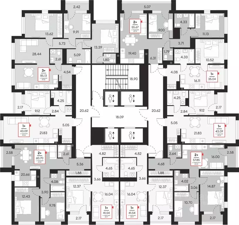 1-к кв. Ханты-Мансийский АО, Сургут 37-й мкр,  (43.09 м) - Фото 1