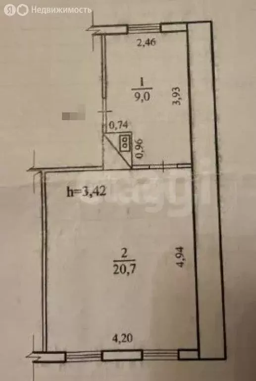 1-комнатная квартира: Нерчинск, улица Декабристов, 7 (29.7 м) - Фото 1