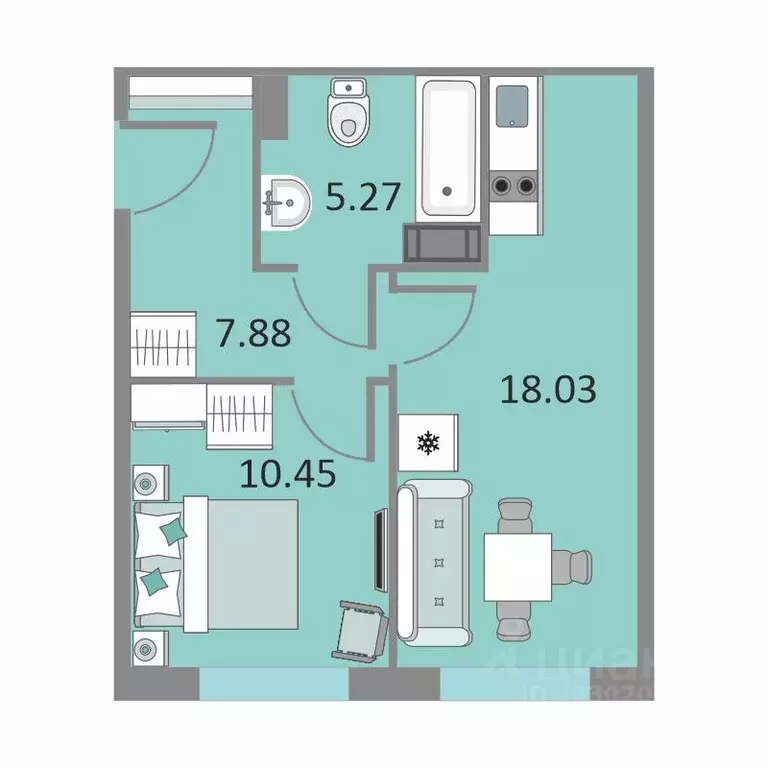 1-к кв. Санкт-Петербург Варфоломеевская ул., 6 (41.5 м) - Фото 0