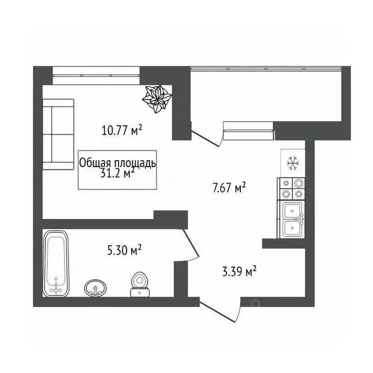 Студия Новосибирская область, Новосибирск ул. Немировича-Данченко, ... - Фото 2