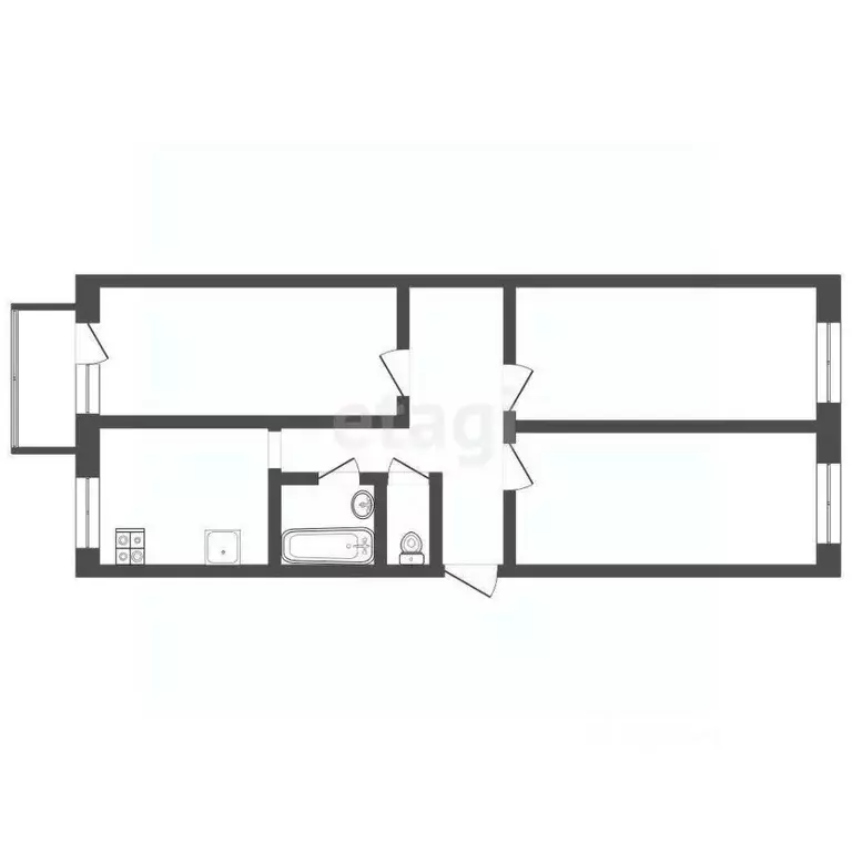 3-к кв. Саха (Якутия), Томмот ул. 40 лет Октября, 4 (68.7 м) - Фото 1