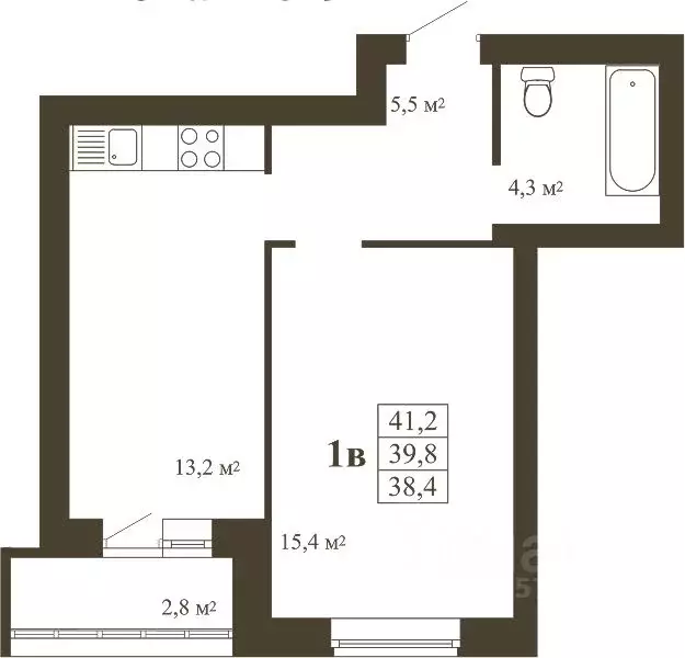 1-к кв. Тамбовская область, Тамбов Телецентр мкр,  (41.2 м) - Фото 1