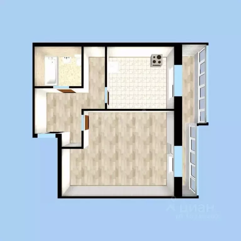 1-к кв. Башкортостан, Уфа ул. Степана Кувыкина, 29 (37.7 м) - Фото 2