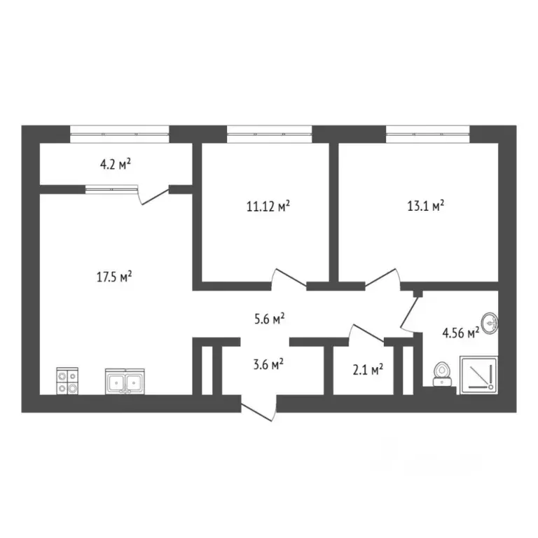 2-к кв. Тюменская область, Тюменский муниципальный округ, д. Дударева ... - Фото 2