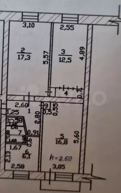 3-к. квартира, 63 м, 5/5 эт. - Фото 0