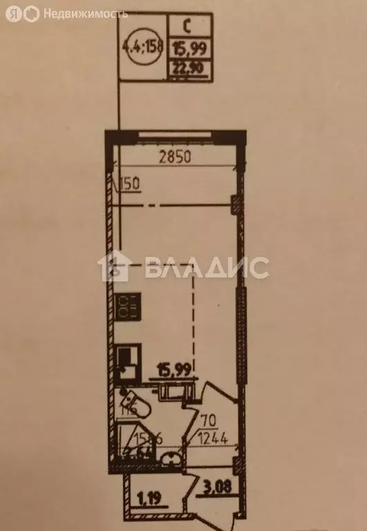 Квартира-студия: Мурино, улица Шоссе в Лаврики, 93 (22.8 м) - Фото 1