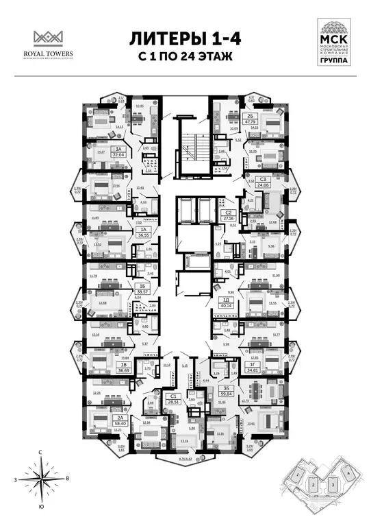 1-к кв. Ростовская область, Ростов-на-Дону Привокзальная ул., 9 (36.69 ... - Фото 2