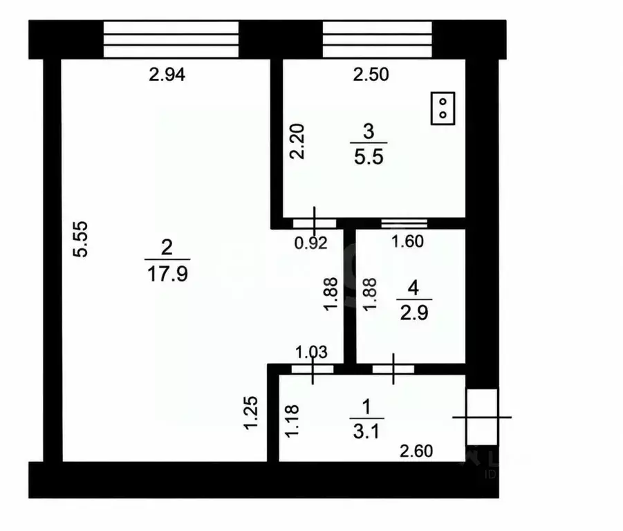 1-к кв. Чувашия, Новочебоксарск ул. Винокурова, 21 (29.4 м) - Фото 2