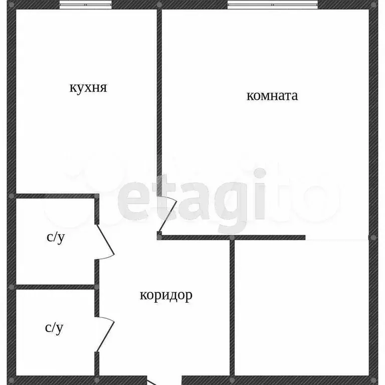 1-к. квартира, 34,2 м, 2/3 эт. - Фото 0