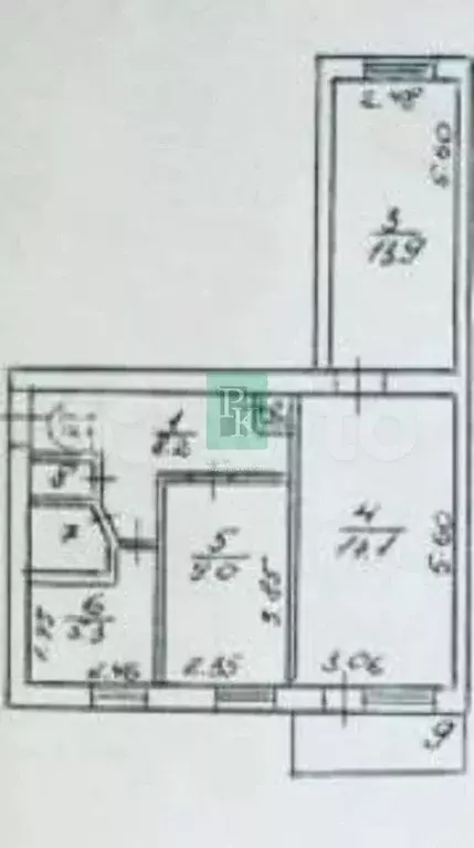 3-к. квартира, 57,8 м, 4/5 эт. - Фото 0