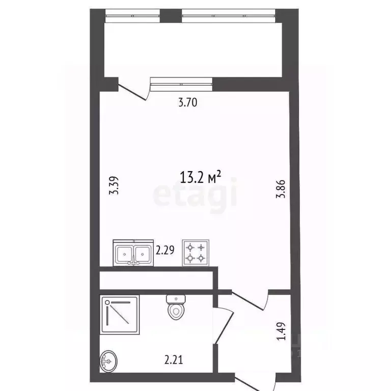 Студия Санкт-Петербург Планерная ул., 91к1 (21.2 м) - Фото 2