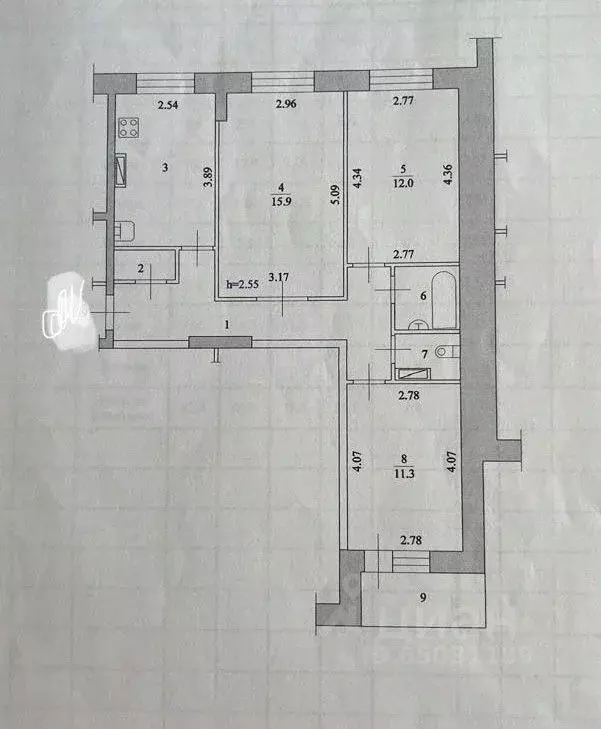 3-к кв. Волгоградская область, Волжский ул. Мира, 133 (65.3 м) - Фото 2