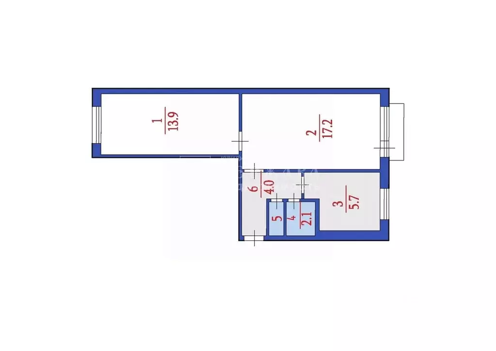 2-к кв. Кемеровская область, Кемерово просп. Шахтеров, 46 (44.9 м) - Фото 2