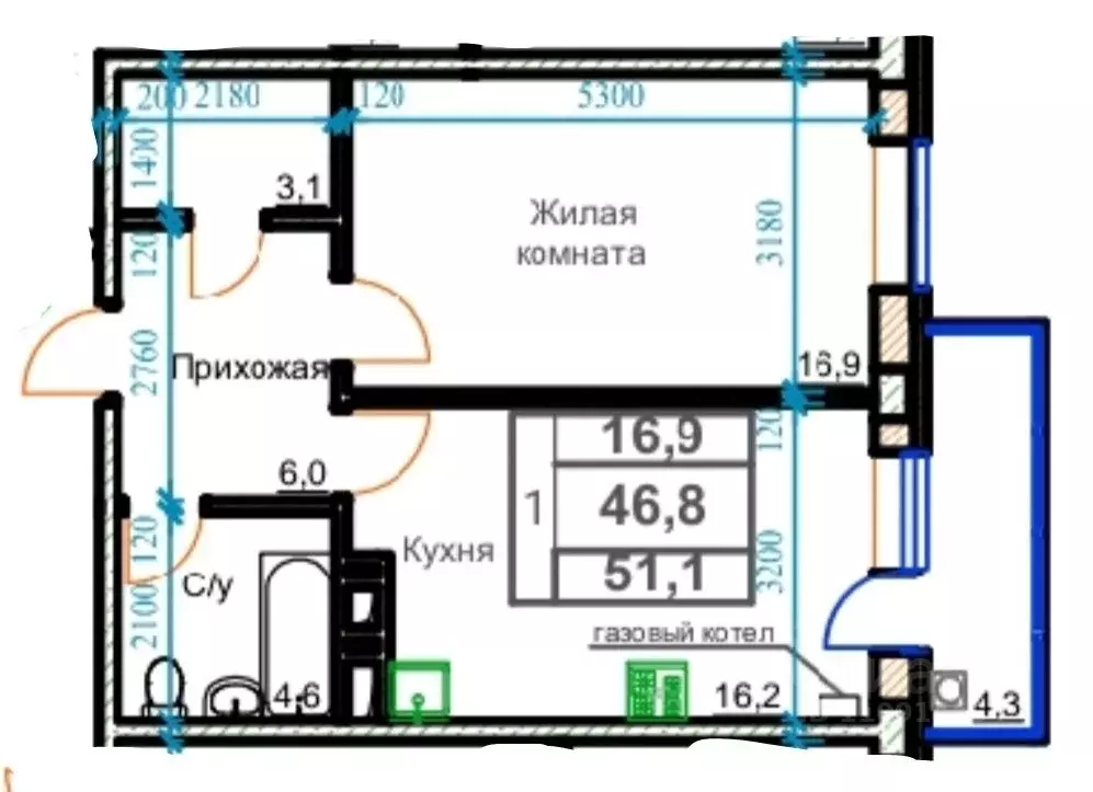 1-к кв. Ставропольский край, Ессентуки ул. Маяковского, 19А (49.9 м) - Фото 0