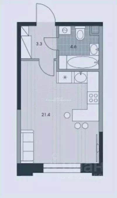 Студия Москва ул. Обручева, 23к3 (29.7 м) - Фото 1