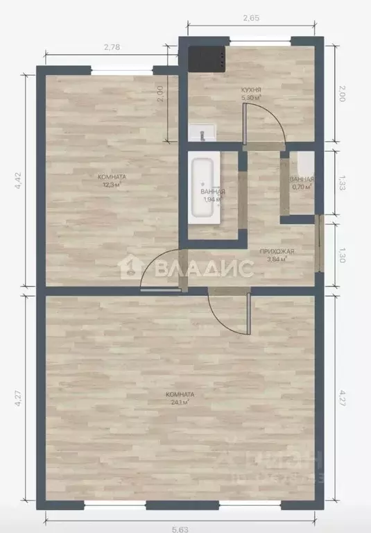 2-к кв. Нижегородская область, Дзержинск просп. Ленина, 71 (51.6 м) - Фото 1