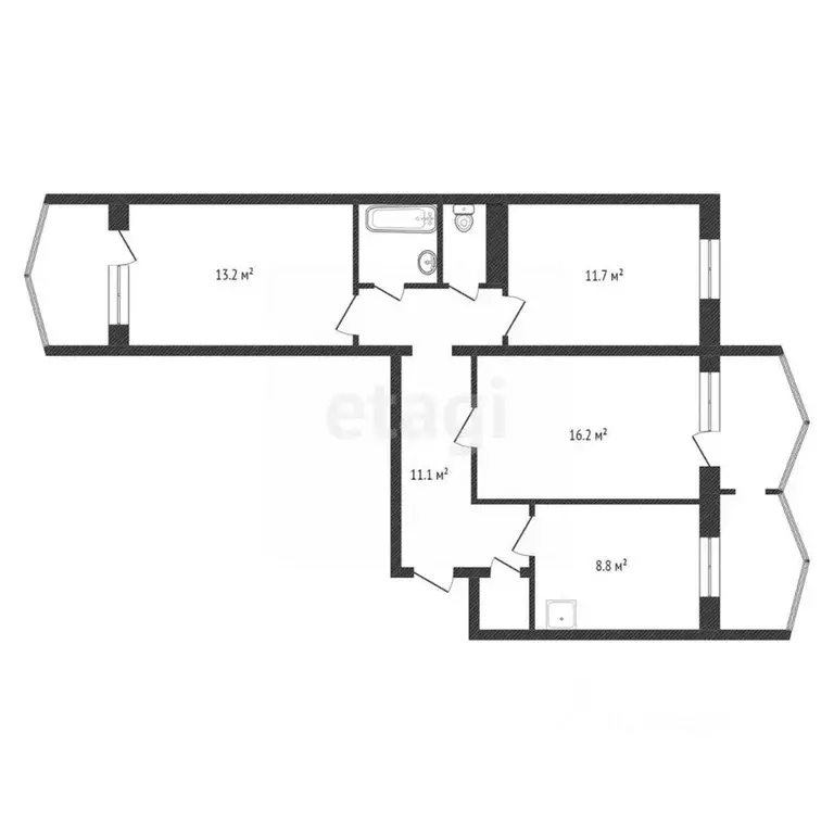 3-к кв. Красноярский край, Красноярск Верхняя ул., 5в (71.8 м) - Фото 2