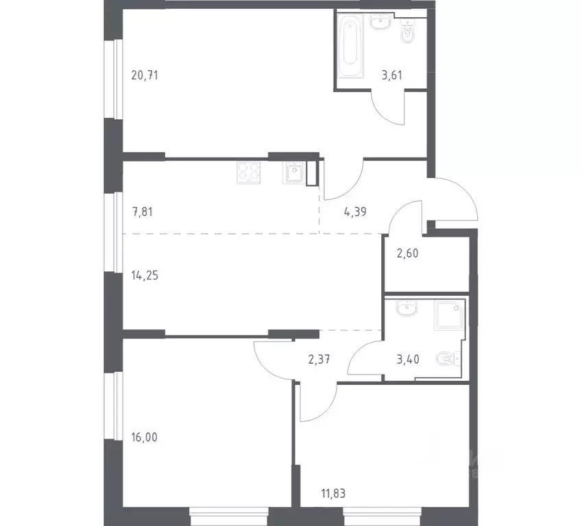 3-к кв. Приморский край, Владивосток Бам мкр,  (86.97 м) - Фото 1