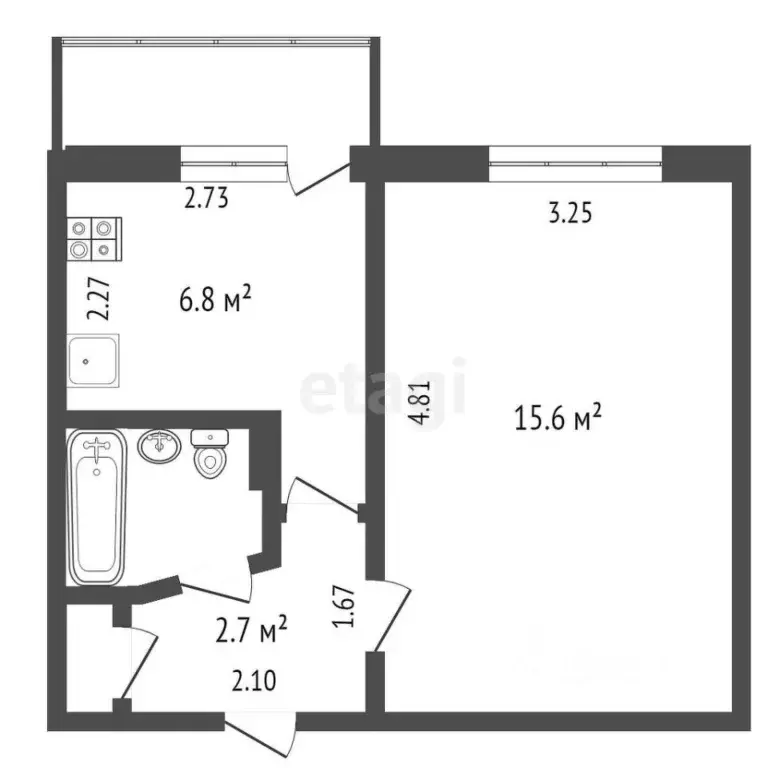 1-к кв. Удмуртия, Ижевск Майская ул., 16 (27.8 м) - Фото 1