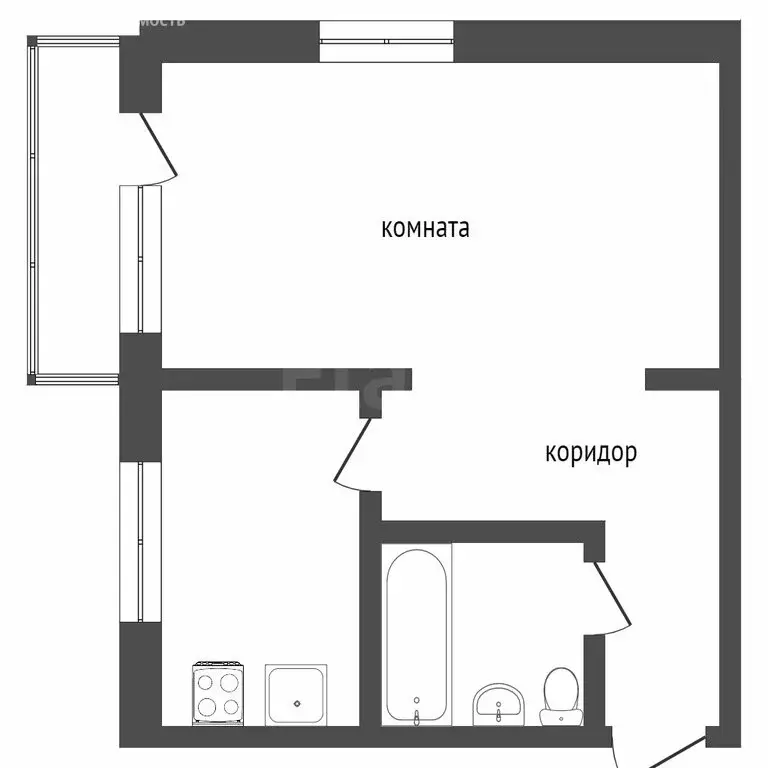 1-комнатная квартира: Омск, 21-я Амурская улица, 28Д (31.3 м) - Фото 0