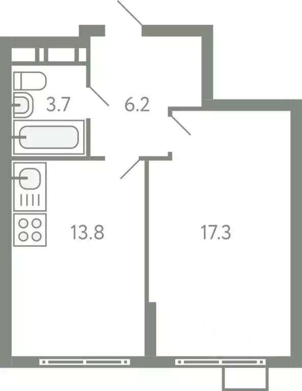 1-к кв. Московская область, Ленинский городской округ, Молоково пгт ... - Фото 1