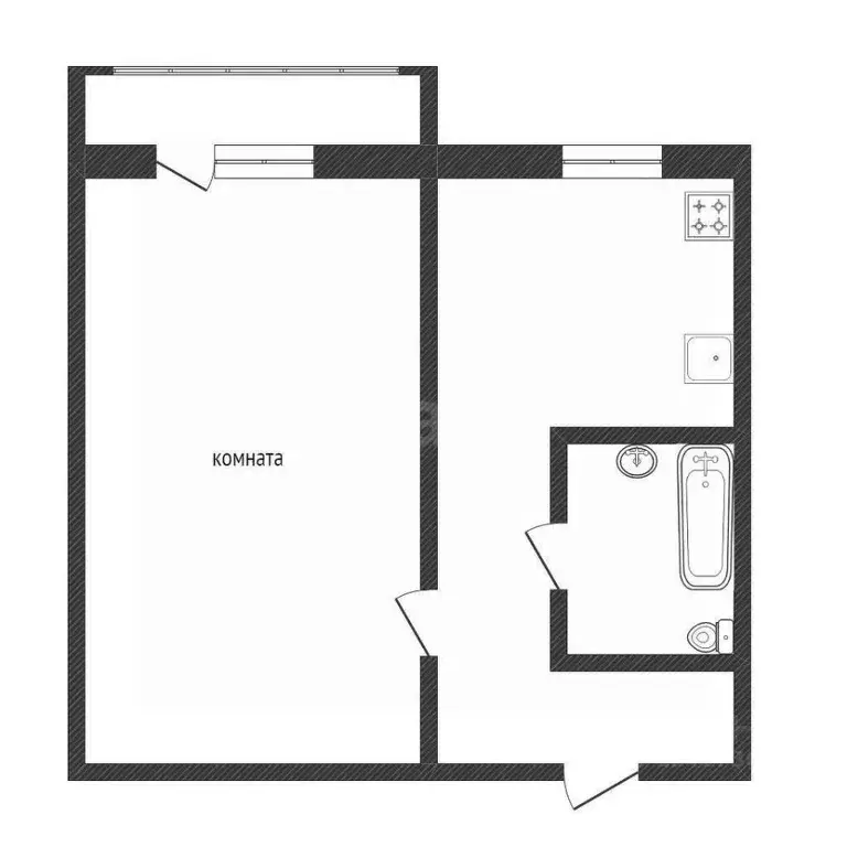 1-к кв. Курганская область, Курган Чернореченская ул., 69 (31.1 м) - Фото 2