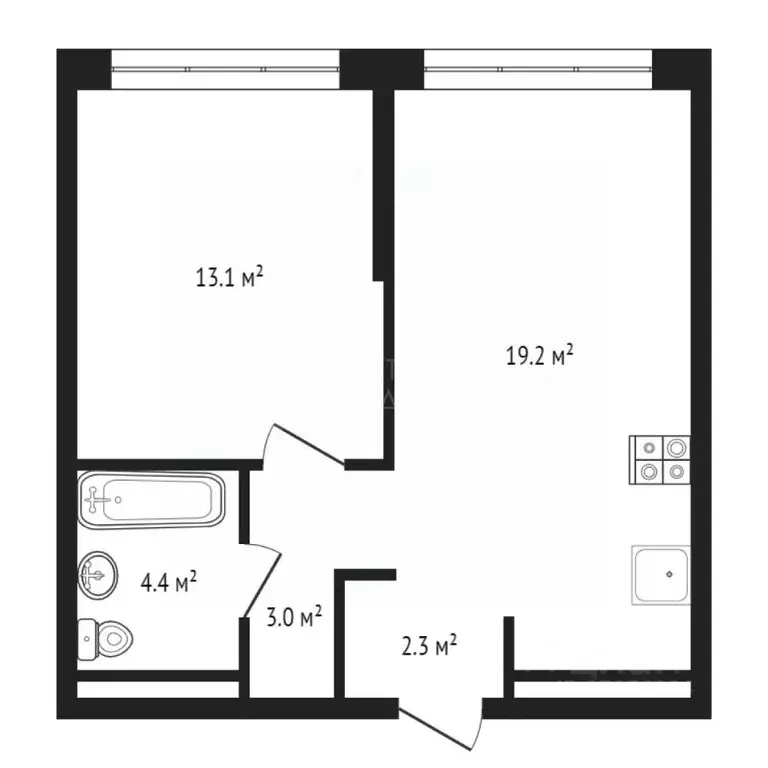 1-к кв. Тюменская область, Тюмень ул. Тимирязева, 8к1 (41.1 м) - Фото 1