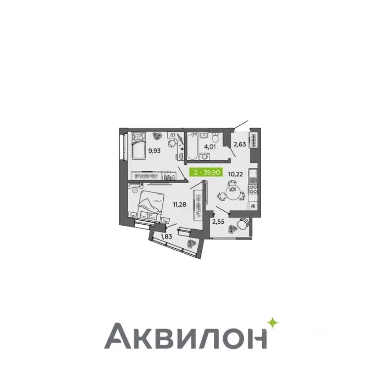 2-к кв. Архангельская область, Архангельск ул. Прокопия Галушина, 20 ... - Фото 1
