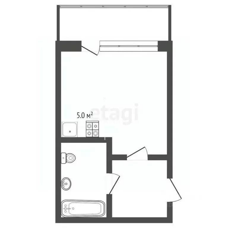 Студия Тюменская область, Тюмень ДОК мкр, ул. Ботаническая, 1 (27.7 м) - Фото 0
