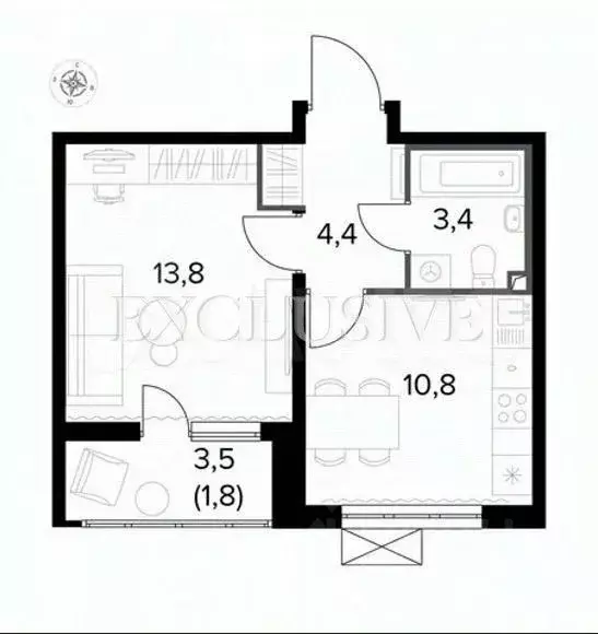 1-к кв. Московская область, Ленинский городской округ, пос. Битца ... - Фото 1