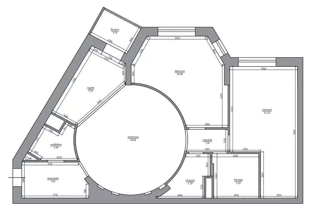 3-к кв. Москва Азовская ул., 24К2 (108.0 м) - Фото 2