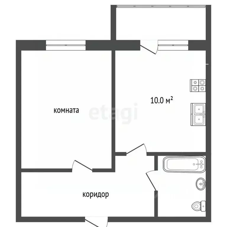 1-к кв. Московская область, Истра ул. Кирова, 8 (43.0 м) - Фото 2