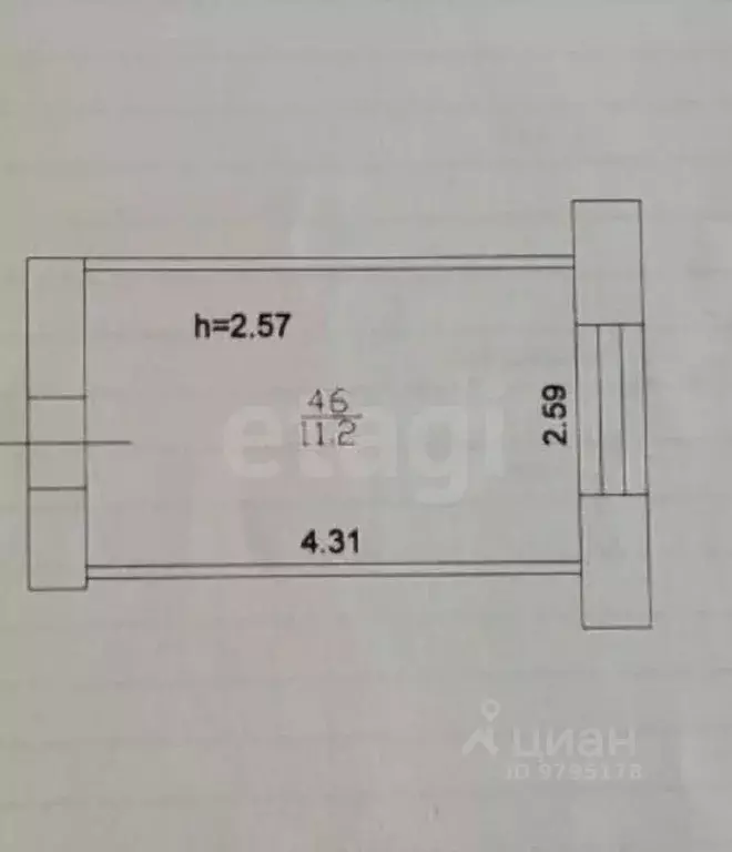 1-к кв. Татарстан, Казань ул. Нариманова, 45 (11.2 м) - Фото 2