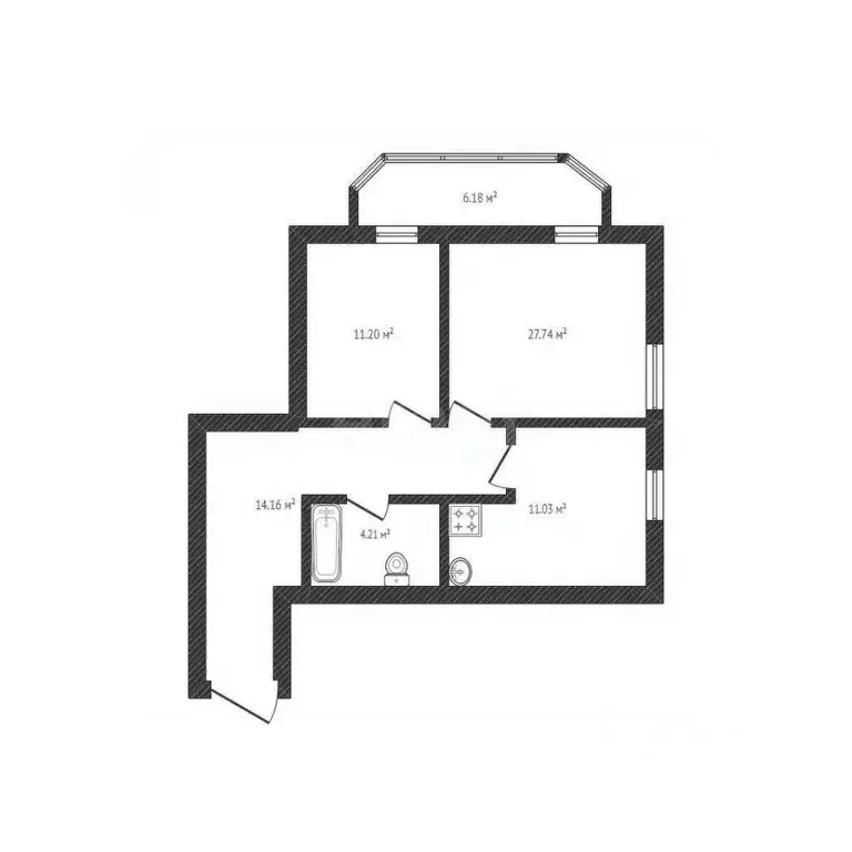 2-к кв. Брянская область, Брянск ул. Имени А.Ф. Войстроченко, 8 (57.0 ... - Фото 2