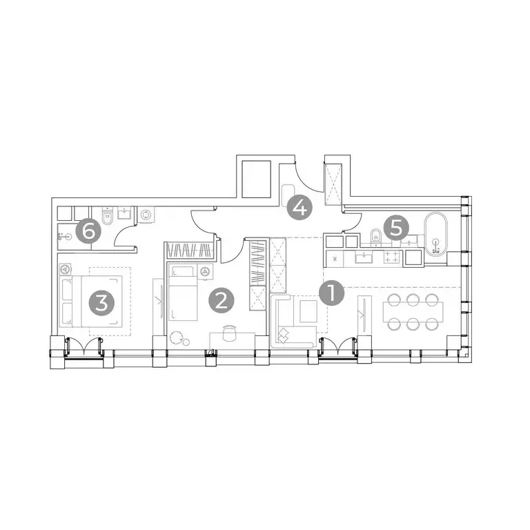 3-комнатная квартира: Москва, ЖК Эмоушен (70.2 м) - Фото 1