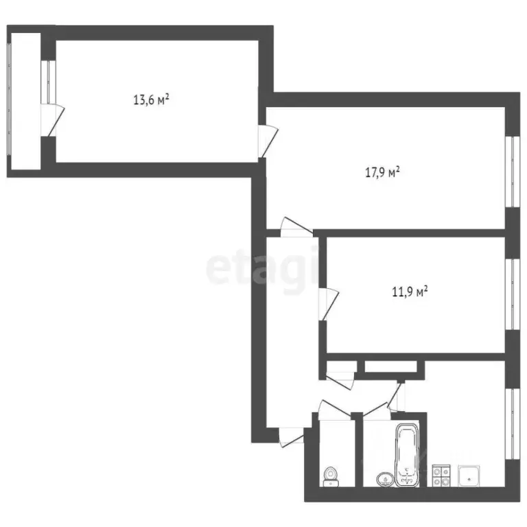 3-к кв. Санкт-Петербург Тимуровская ул., 26К2 (60.2 м) - Фото 1