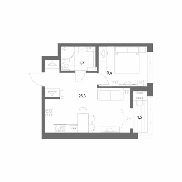 1-комнатная квартира: Новоселье, бульвар Белых Ночей, 3 (41.5 м) - Фото 1