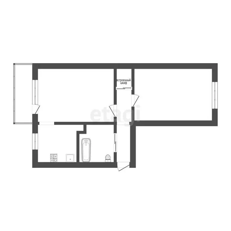 2-комнатная квартира: Ачинск, 1-й Юго-Восточный микрорайон, 8 (45.2 м) - Фото 1