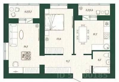 2-к кв. Самарская область, Волжский район, Смышляевка городское ... - Фото 1