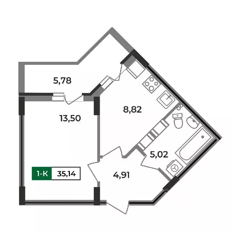 1-к кв. Владимирская область, Ковров Еловая ул., 11 (35.14 м) - Фото 0