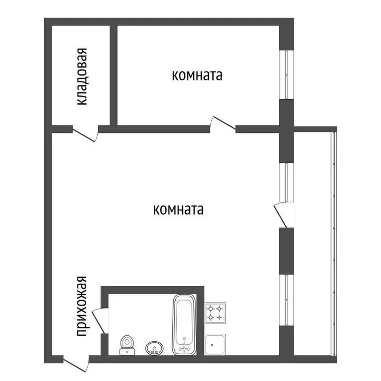 2-комнатная квартира: Красноярск, улица Профсоюзов, 27 (44.3 м) - Фото 1