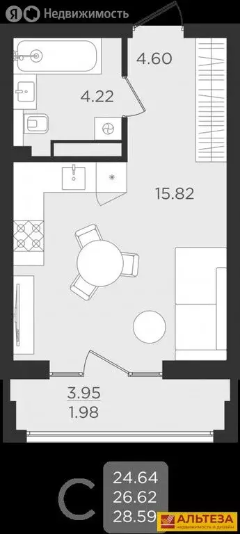 Квартира-студия: Калининград, улица Старшины Дадаева, 55к1 (26.6 м) - Фото 0