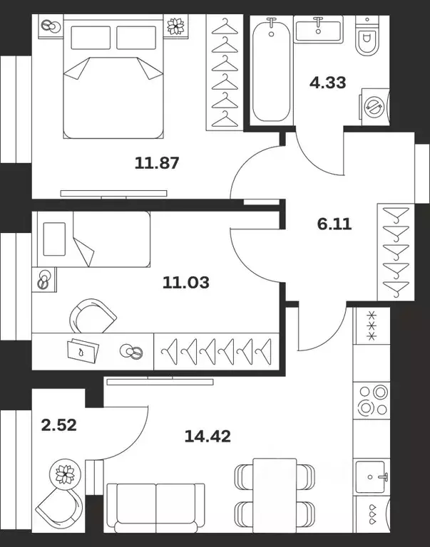 2-к кв. Тульская область, Тула городской округ, с. Осиновая Гора ул. ... - Фото 1