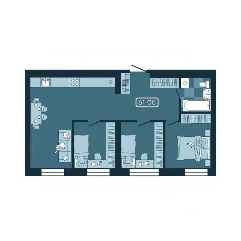 3-к кв. Приморский край, Владивосток ул. Борисенко (61.05 м) - Фото 1