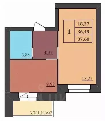 1-к кв. Ярославская область, Ярославль Северный жилрайон, 15-й мкр,  ... - Фото 1