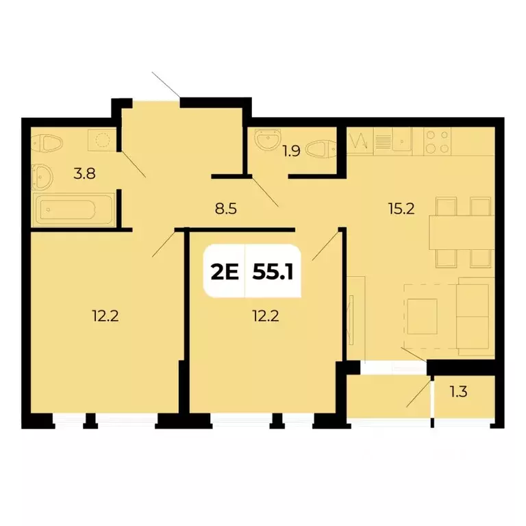 2-к кв. Ростовская область, Аксайский район, Щепкинское с/пос, пос. ... - Фото 1