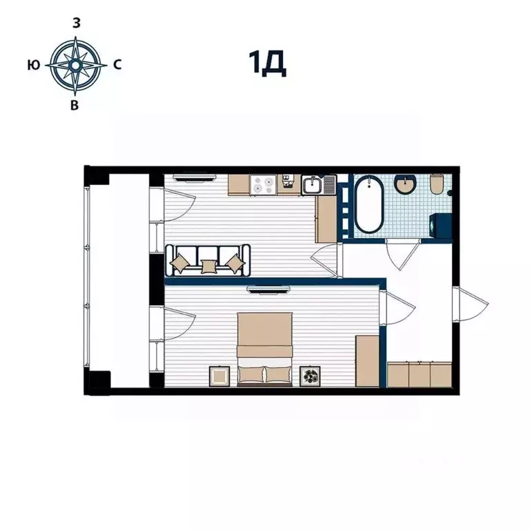 1-к кв. Приморский край, Владивосток ул. 2-я Поселковая (47.82 м) - Фото 0
