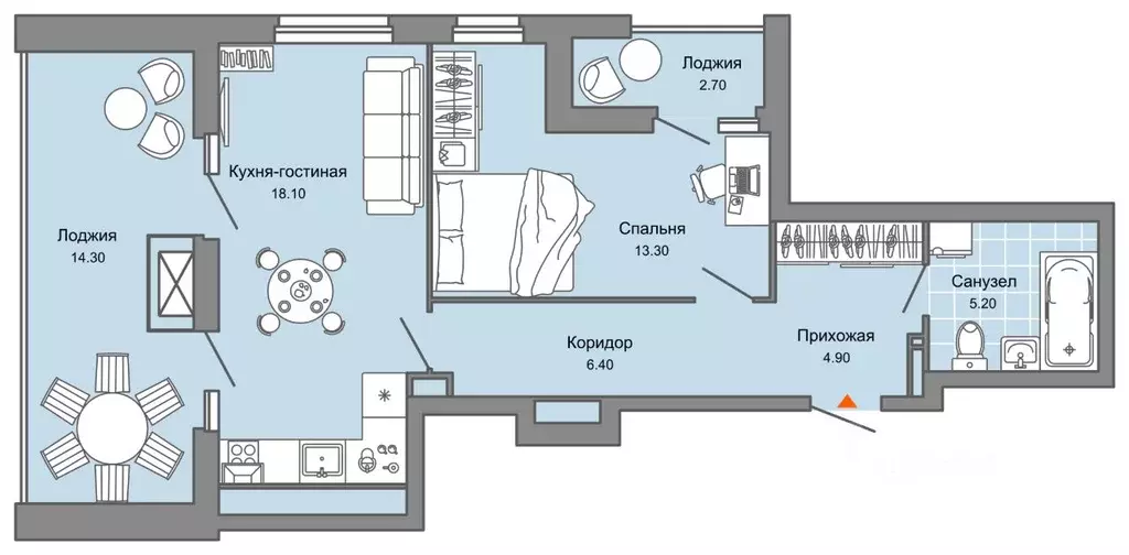1-к кв. Пермский край, Пермь ул. Дзержинского, 31А (57.0 м) - Фото 1